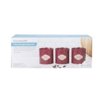 Set 3 recipiente pentru ceai, cafea si zahar, 1L, Burgundy - Kitchen Craft
