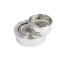 Set 11 cuttere rotunde, margine canelata, metal - Kitchen Craft