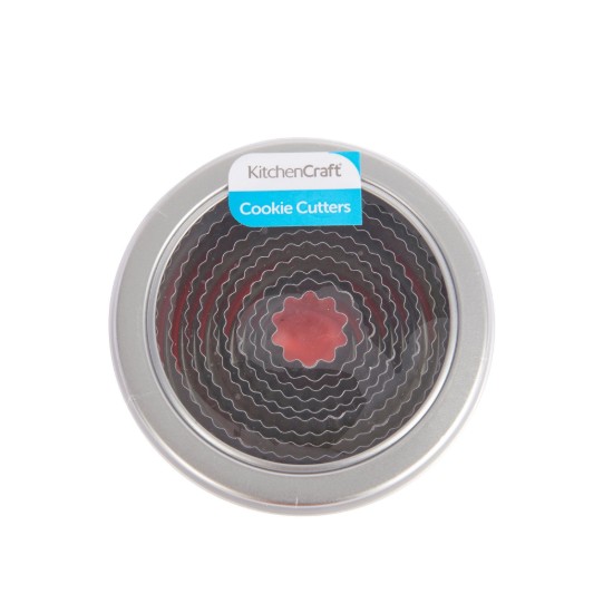 Set 11 cuttere rotunde, margine canelata, metal - Kitchen Craft