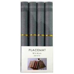 Set 4 suporturi farfurii (naproane), 45 x 30 cm, Gri