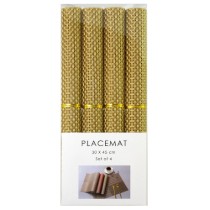 Set 4 suport farfurii (naproane), 45 x 30 cm, Auriu
