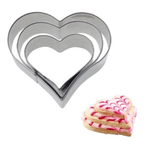 Set 3 forme cutter biscuiti, inox, "Heart" - Westmark
