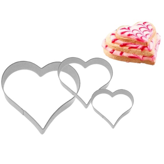 Set 3 forme cutter biscuiti, inox, "Heart" - Westmark