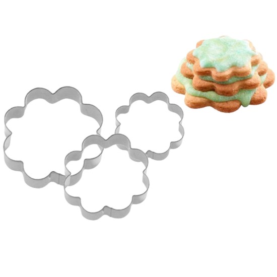 Set 3 forme cutter biscuiti, inox, "Rozeta" - Westmark