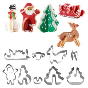 Set cuttere biscuiti 3D, 9 piese, inox,  "Santa Claus is coming" - Westmark