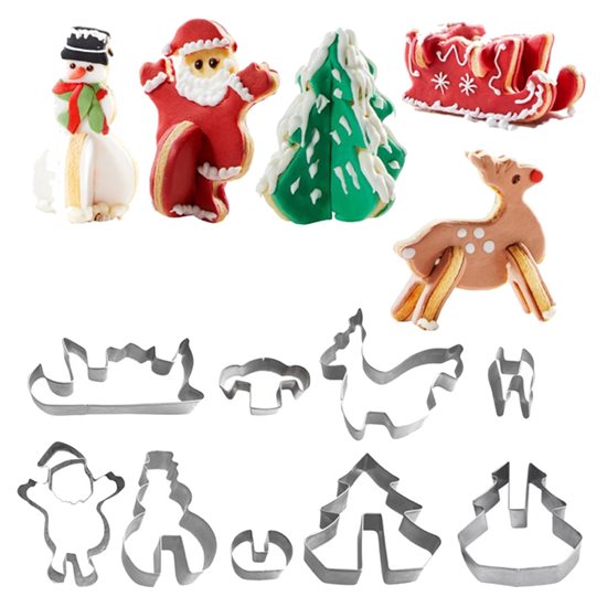 Set cuttere biscuiti 3D, 9 piese, "Santa Claus is coming" - Westmark