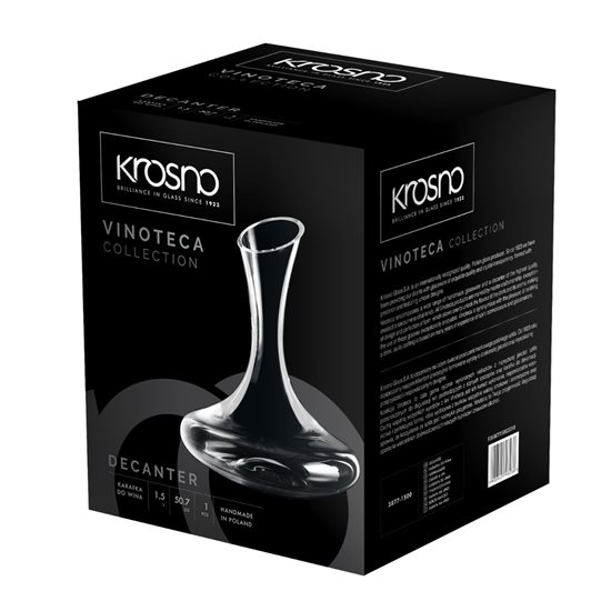 Decantor vin, sticla cristalina, 1,5L, "Vinoteca" - Krosno