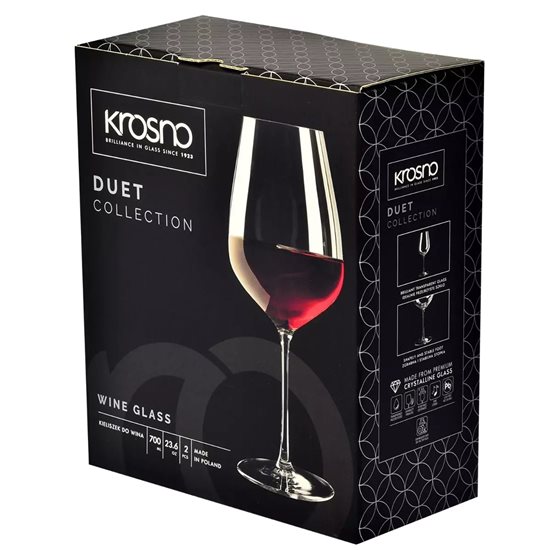 Set 2 pahare vin Pinot Noir, sticla cristalina, 700ml, "Duet" - Krosno