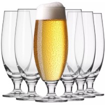Set 6 pahare bere, sticla cristalina, 500ml, "Elite" - Krosno