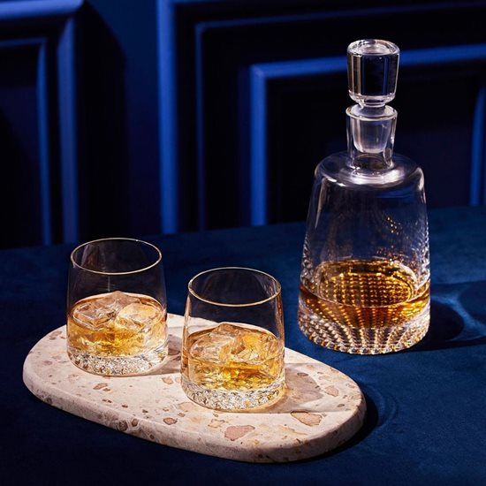 Set servire whisky, 7 piese, sticla cristalina, "Fjord" - Krosno