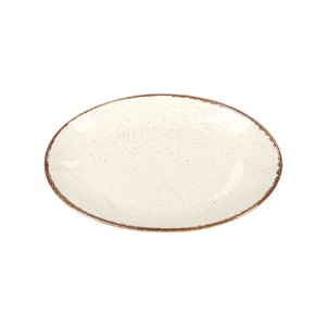 Farfurie ovala, portelan, 24cm, "Seasons", Bej - Porland