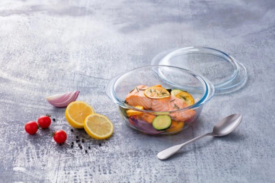 Vas rotund, din sticla termorezistenta, 1,6L + 0,5L - PYREX