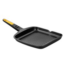 Tigaie grill patrata, aluminiu, cu maner detasabil, 28x28 cm, "Fast Click" - BRA