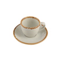 Ceasca pentru cafea cu farfurioara, portelan, 80ml, "Seasons", Gri - Porland