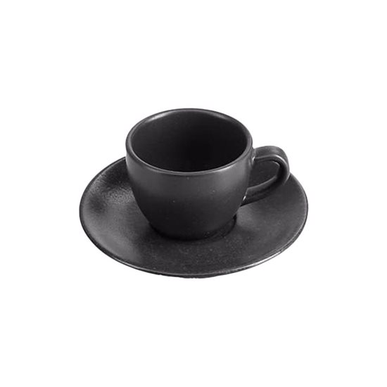 Ceasca pentru cafea cu farfurioara, portelan, 80ml, "Seasons", Negru - Porland