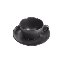 Ceasca pentru ceai cu farfurioara, portelan, 250ml, "Seasons", Negru - Porland