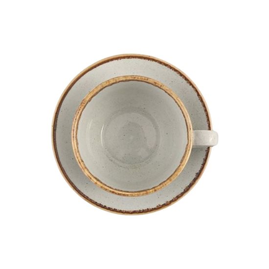 Ceasca pentru ceai cu farfurioara, portelan, 320ml, "Seasons", Gri - Porland