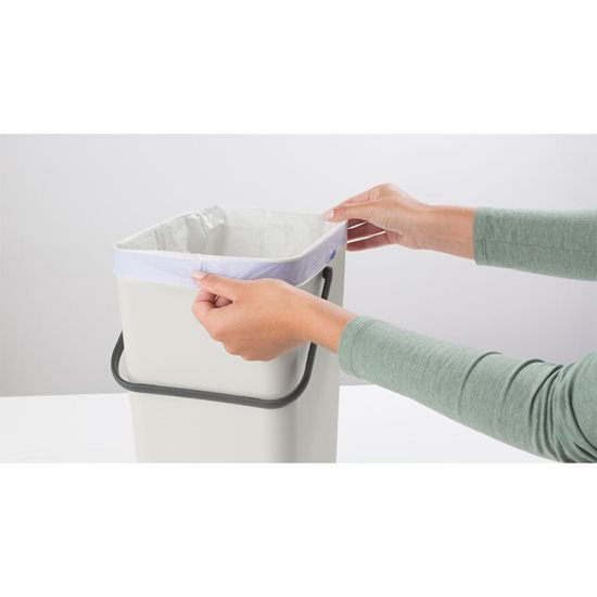 Cos de gunoi "Sort&Go", plastic, 16 L, Light Grey - Brabantia