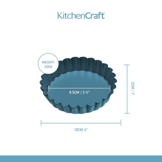 Set 6 forme pentru mini-tarte, inox - Kitchen Craft