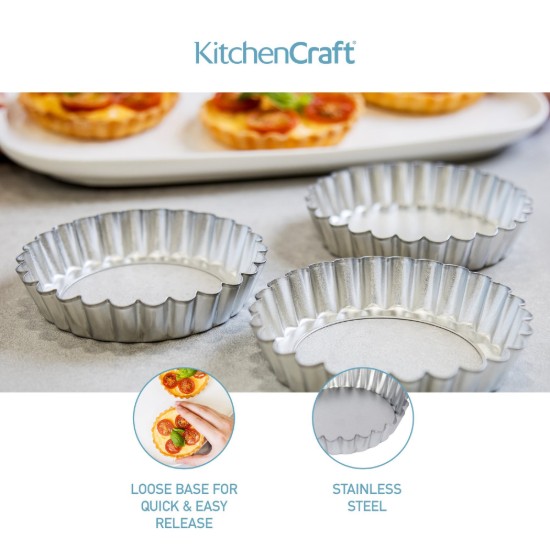 Set 6 forme pentru mini-tarte, inox - Kitchen Craft