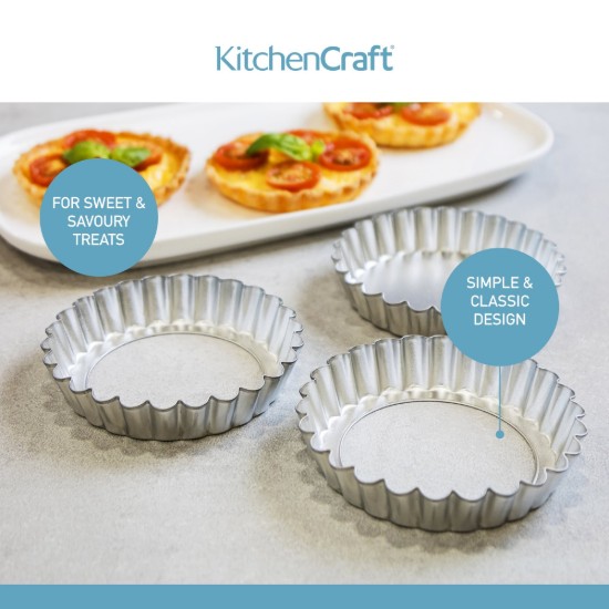 Set 6 forme pentru mini-tarte, inox - Kitchen Craft