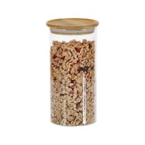 Borcan depozitare, sticla, 1200ml, cu capac din bambus - Kesper