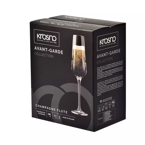 Set 6 pahare sampanie, sticla cristalina, 180ml, "Avant-Garde" - Krosno