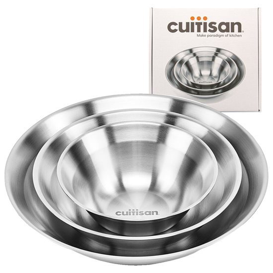 Set boluri rotunde 3 piese, inox, "Living" - Cuitisan