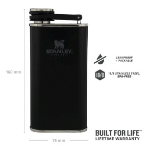 Butelca, inox, 230ml, "Classic", Matte Black - Stanley