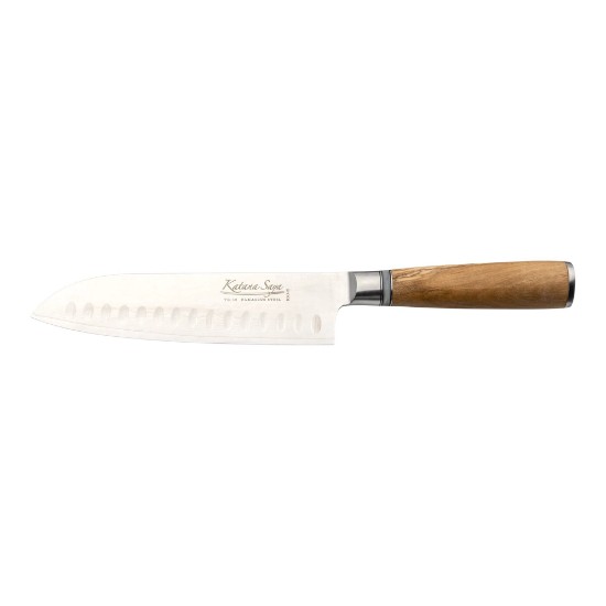 Cutit Santoku, otel, 18 cm, "Katana Saya" - Grunwerg