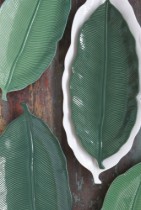 Platou portelan, 47 x 19 cm "Leaves White" - Nuova R2S
