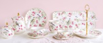 Platou prajituri, cu 2 niveluri, portelan, 16/21 cm "Spring Time" - Nuova R2S