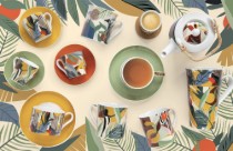 Set servire aperitive 4 piese, cu suport bambus "Kilimanjaro" - Nuova R2S