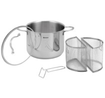 Oala pentru paste, cu 2 cosuri, inox, 22cm/6L - Zokura