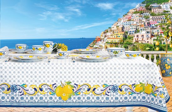 Fata de masa dreptunghiulara, bumbac, 250 x 145 cm, "Positano" - Nuova R2S