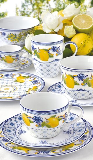 Set 2 cesti cafea cu farfurioara, portelan, 110ml, "Positano" - Nuova R2S