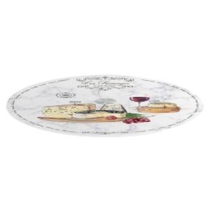 Platou rotativ, sticla, 32 cm, "Les Fromages" - Easy Life