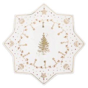 Platou servire tort, portelan, 32 cm, "CHRISTMAS LIGHTS" - Nuova R2S