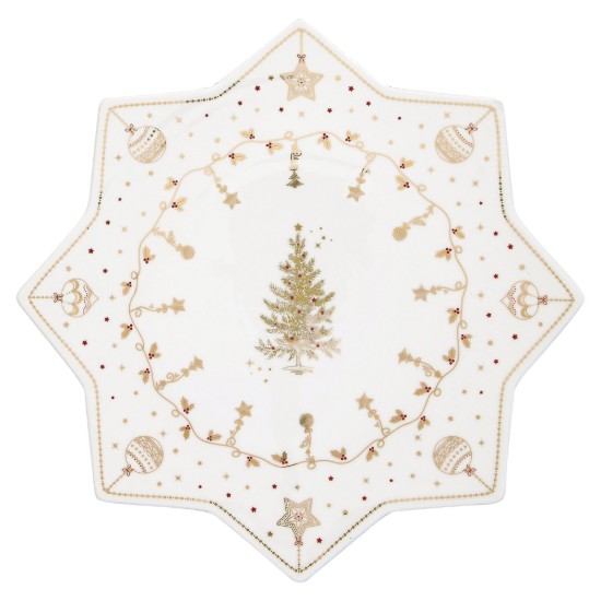 Platou servire tort, portelan, 32 cm, "CHRISTMAS LIGHTS" - Nuova R2S
