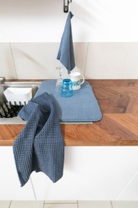 Set 2 prosoape de bucatarie, microfibra, 40x60 cm "Essential", Stone Blue - Tiseco