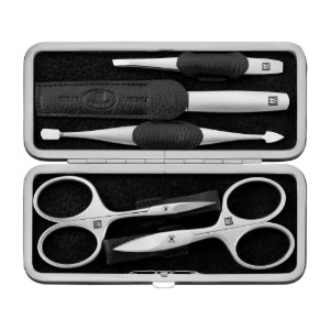 Set manichiura, 5 piese inox satinat, etui piele neagra - Zwilling TWINOX