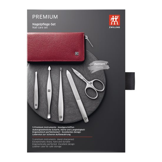 Set 5 piese inox satinat, Rosu - Zwilling TWINOX