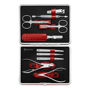 Set manichiura 10 piese, portofel piele, Rosu - Zwilling Classic Inox