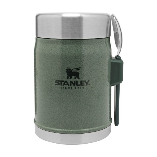 Recipient vidat, inox, cu tacam, 400ml, "Classic Legendary", Hammertone Green - Stanley