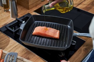 Tigaie grill patrata, fonta, 30 cm, Graphite Grey - Staub