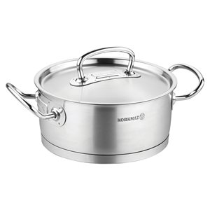 Cratita inox, cu capac, 28cm/7,3L, "Proline" - Korkmaz