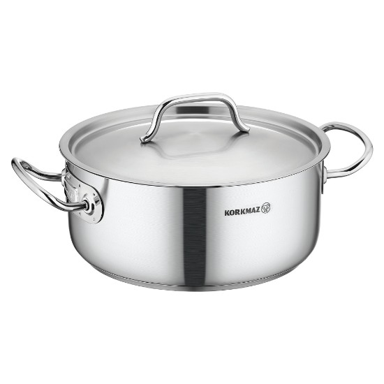 Cratita inox, cu capac, 40cm/25L, "Proline Gastro" - Korkmaz