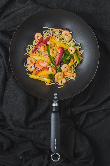 Tigaie wok, otel-carbon, 30 cm - Kitchen Craft