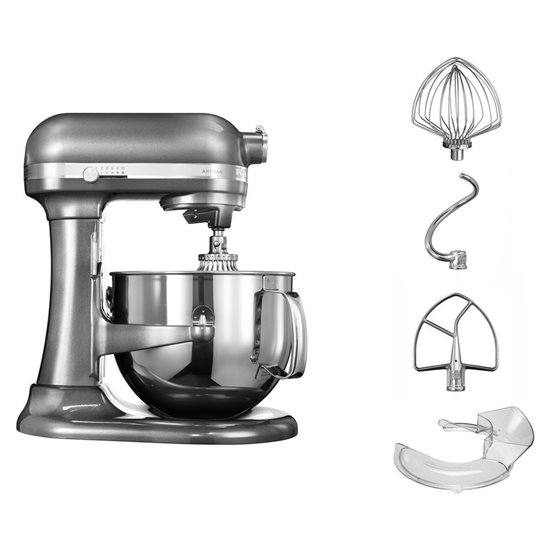 Mixer cu bol 6.9L, Artisan, Model 7580, Medallion Silver - KitchenAid