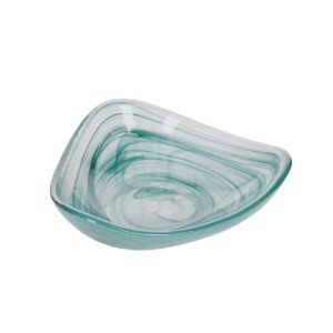 Bol servire, 18 cm, sticla, Green Swirl - Artesa